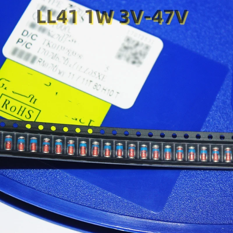 50PCS/LOT LL41 1W 3V-47V ZM4728A ZM4730A 3V/3.3V/3.6V/3.9V/4.3V/4.7V/5.1V/5.6V/6.2V/6.8V/7.5V/8.2V