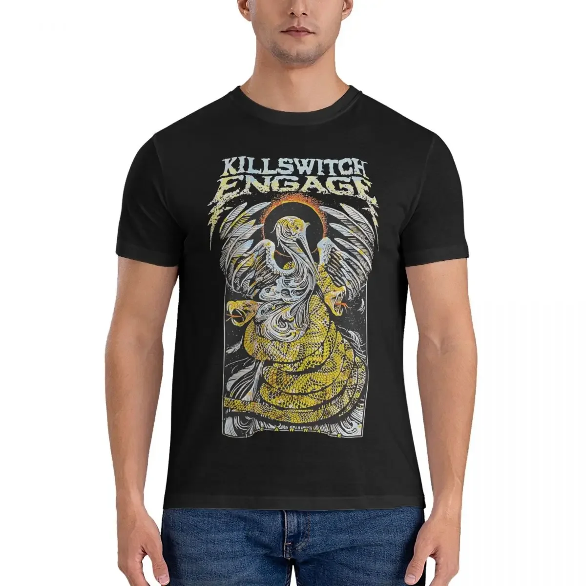 Rock Men T Shirts Killswitch Engage Vintage Tee Shirt Short Sleeve Round Neck T-Shirts 100% Cotton 4XL 5XL Tops