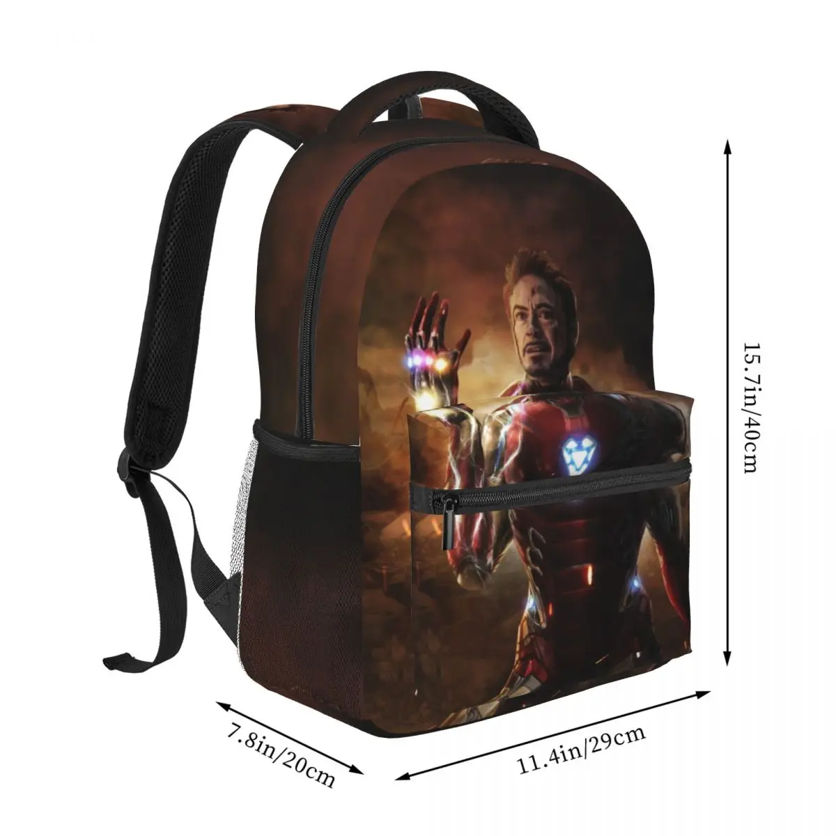 Iron Man neue modische Muster Schult asche drucken leichten Rucksack 17 Zoll