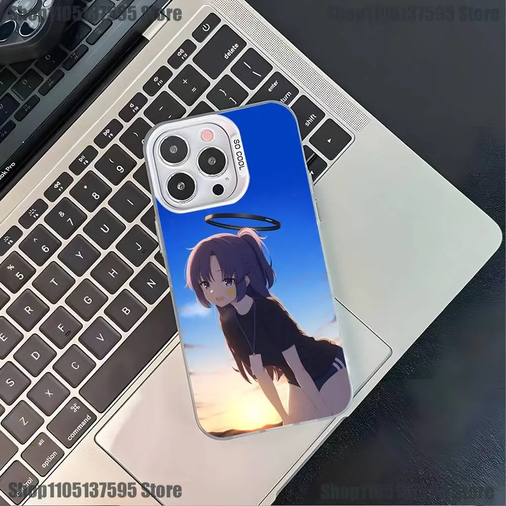 Hayase Yuuka-funda de teléfono azul A-Archive para iPhone 17,16,15,14,13,12,11,Pro,XS,Max,Plus,Mini,SE4,E, funda blanca mate a prueba de golpes