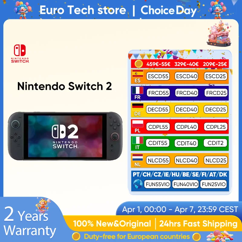 Neue Nintendo Switch 2 Weltpremiere 7,9-Zoll-Bildschirm Joy-Con-Griff Verbessertes Audio Rückwärtskompatibel mit drei Modi