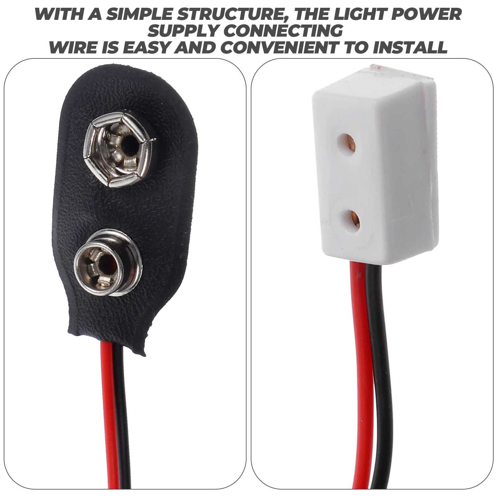 

2Pcs Miniature Light Connection Wire 9V Powered Lamp Supply for DIY Mini House Lighting Simple Structure Reliable