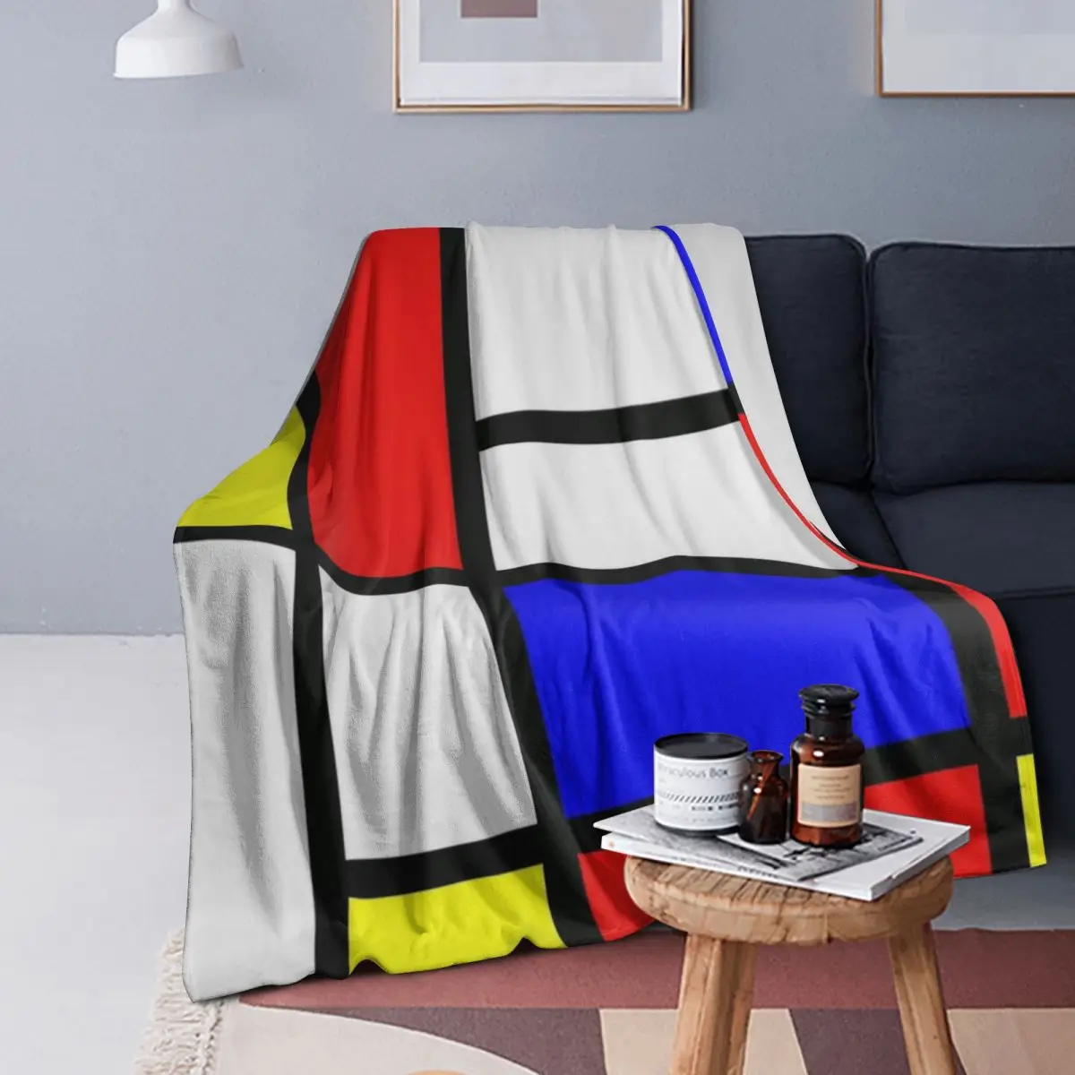 

Piet Mondrian Composition 2 Blanket Soft Warm Flannel Throw Blanket Bedding for Bed Living room Picnic Travel Home Couch