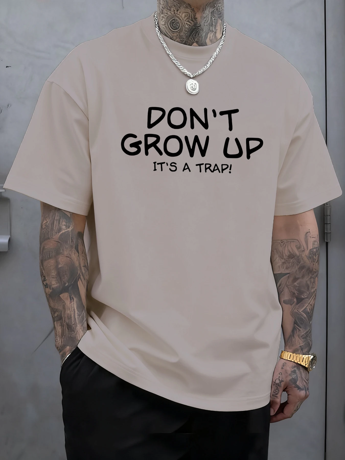 Don't Grow Up It'S A Trap Lustige Druck Herren T-Shirts Casual Baumwolle T-Shirt Oansatz Kleidung Sommer Hip Hop Mode Streetwear