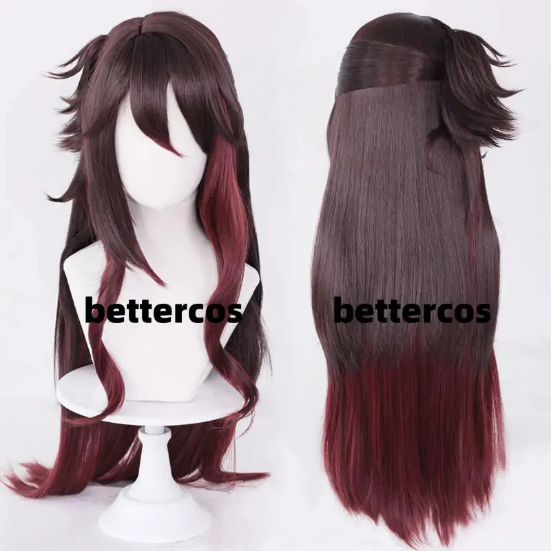 

HSR Fugue Tingyun 80cm Long Hair Brown Red Layered Gradient Wig Anime Cosplay Heat Resistant Synthetic Wigss;2'd,5.h;