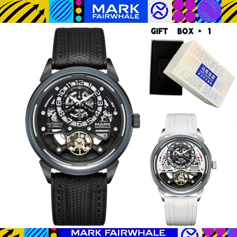 

MARK FAIRWHALE автоматический механизм 6026, новые роскошные мужские часы с турбийоном, светящиеся водонепроницаемые механические часы для мужчин, Reloj + коробка
