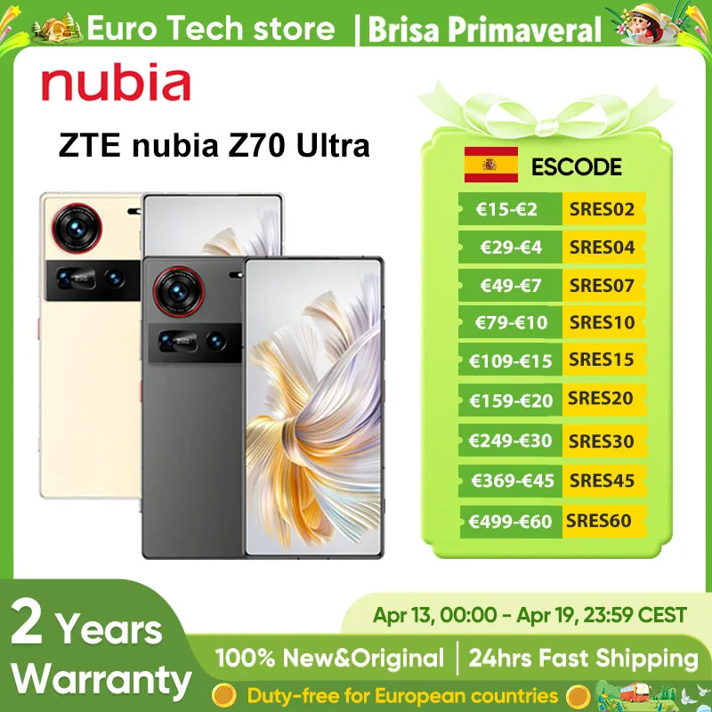 Nubia Z70 Ultra Smartphone 5G 6,85 '' 144 Hz Pełny wyświetlacz Aparat 6150 mAh Bateria IP68 Wodoodporny NFC Wersja globalna 100% nowy