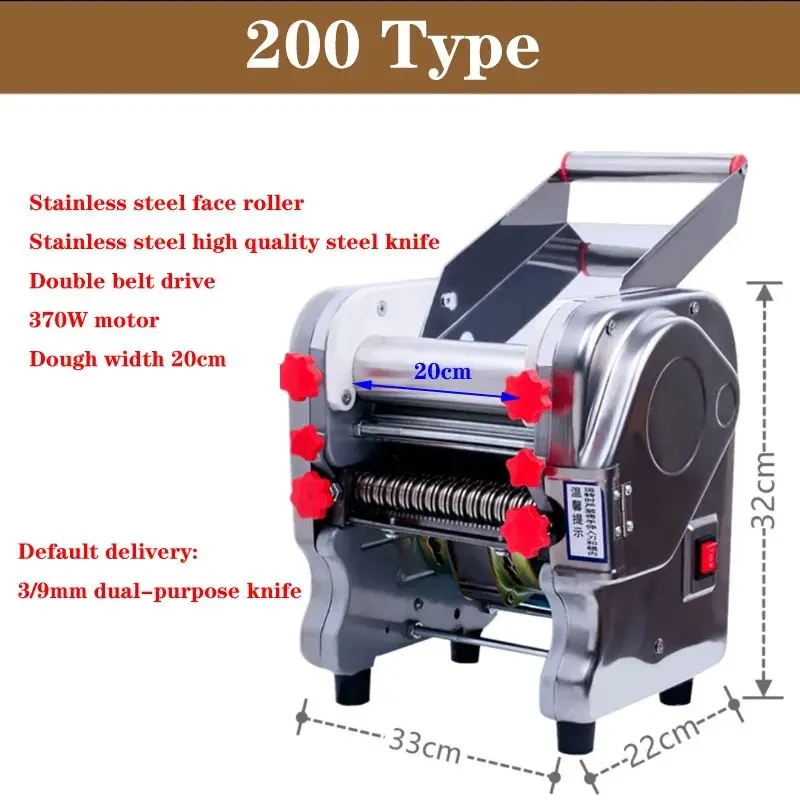 Pasta Dumpling Maker Machine Upgrade-Full Stainless Steel Electric Noodle Machine For Commerical Home Manual Dough Laminator Bar