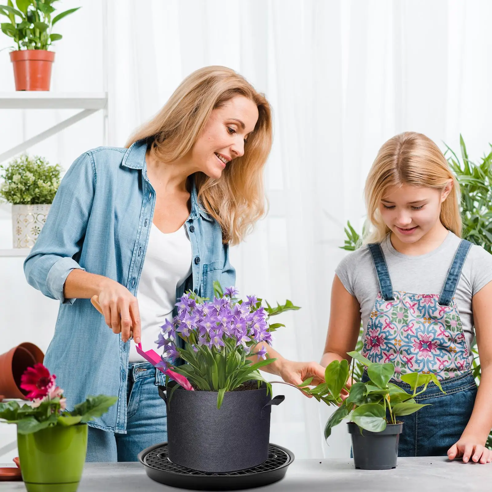Planter Water Tray Fabric Pot Irrigation Saucers Spillproof Fabric Planter Watering Saucers For Indoors Outdoors Balcony Raised
