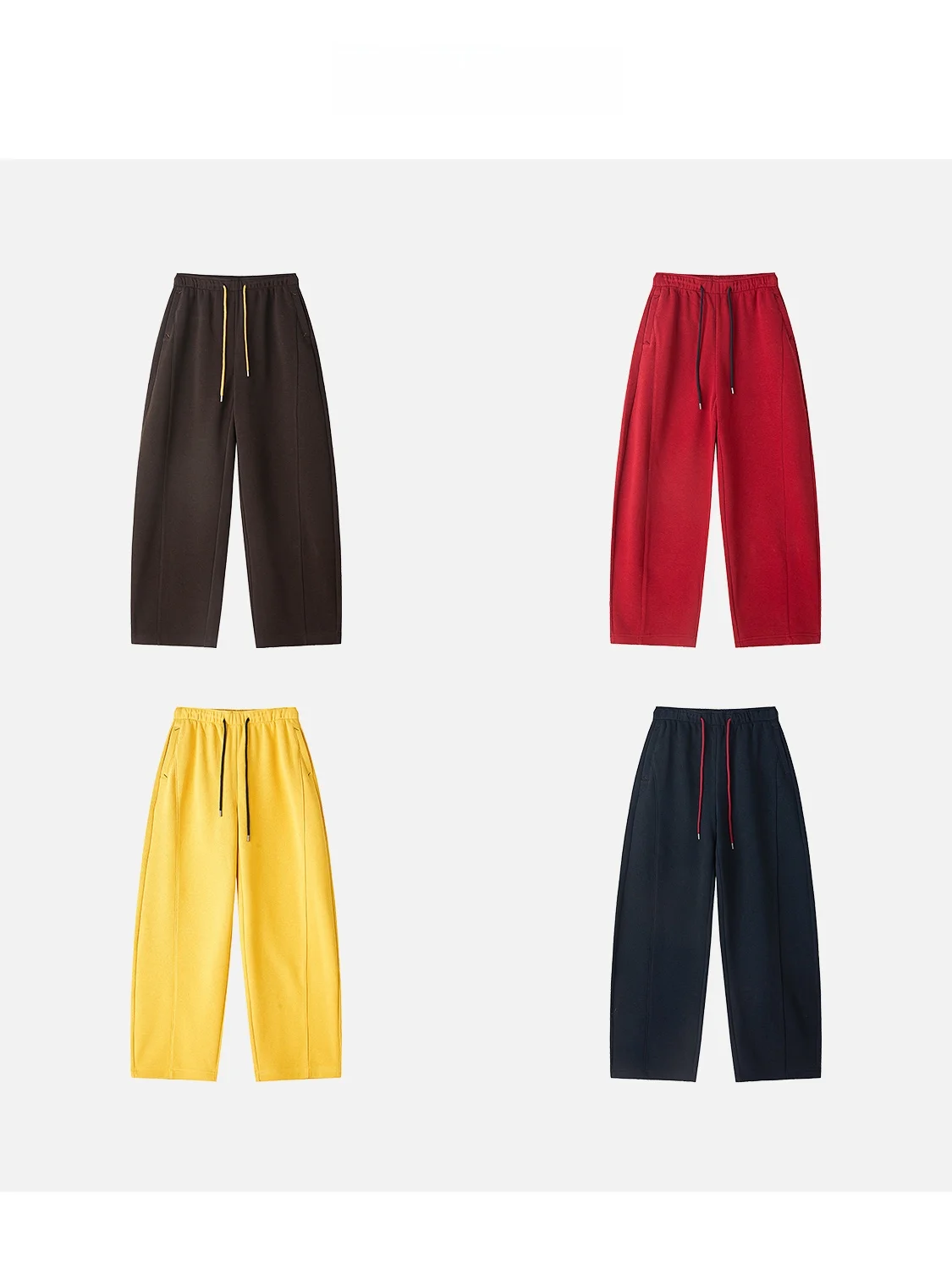 

JINGJING2025 Новые осенне-зимние спортивные брюки-джоггеры с широкими штанинами и эластичным поясом на шнурке, утепленные флисом, модель «Jingan Sunset»