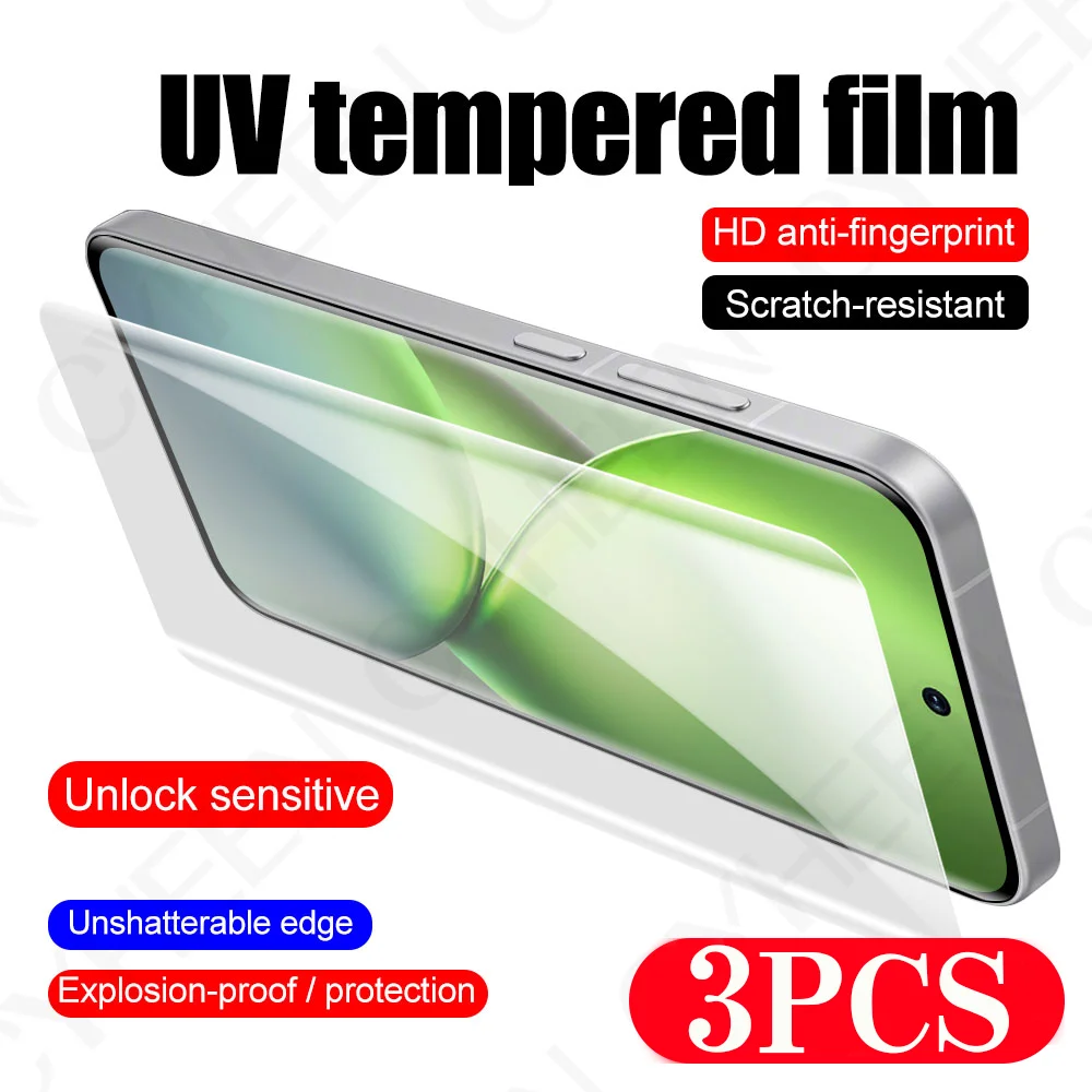 3Pcs Glass Smartphone Screen Protector for vivo X200 Pro X100 Ultra UV Tempered Glass X90 X80 X60 Protective Film S20 S19  Pro