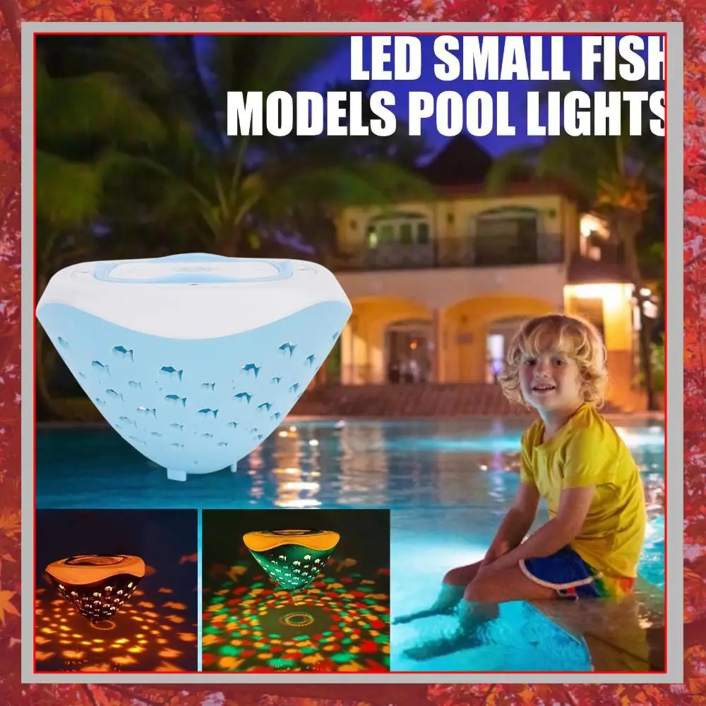 Underwater Disco Light Fish Pattern Multi Color Underwater Lamp 4 Colors Battery Operated Pool Accessories