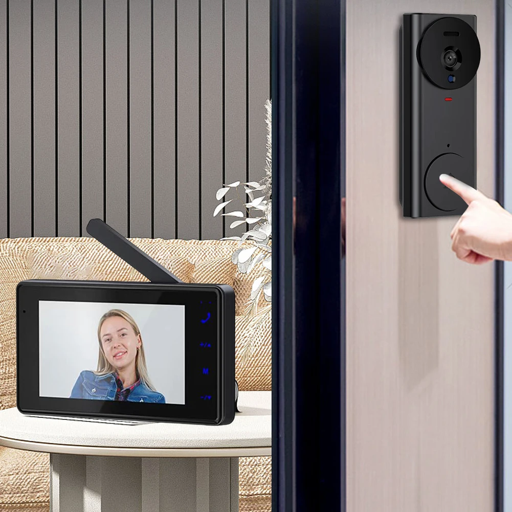 4.3 Inch IPS Screen Smart Video Doorbell Infrared Night Vision 2.4G Wi-Fi Dual Communication Doorbell for Home Surveillance