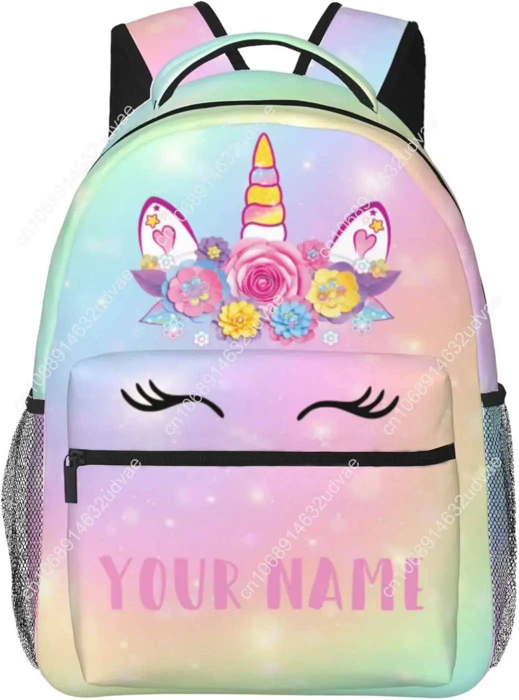 Personalized Backpack for Girls Boys, Custom Backpacks with Name for Kids, Customized Unicorn School Bookbag for Back to School
