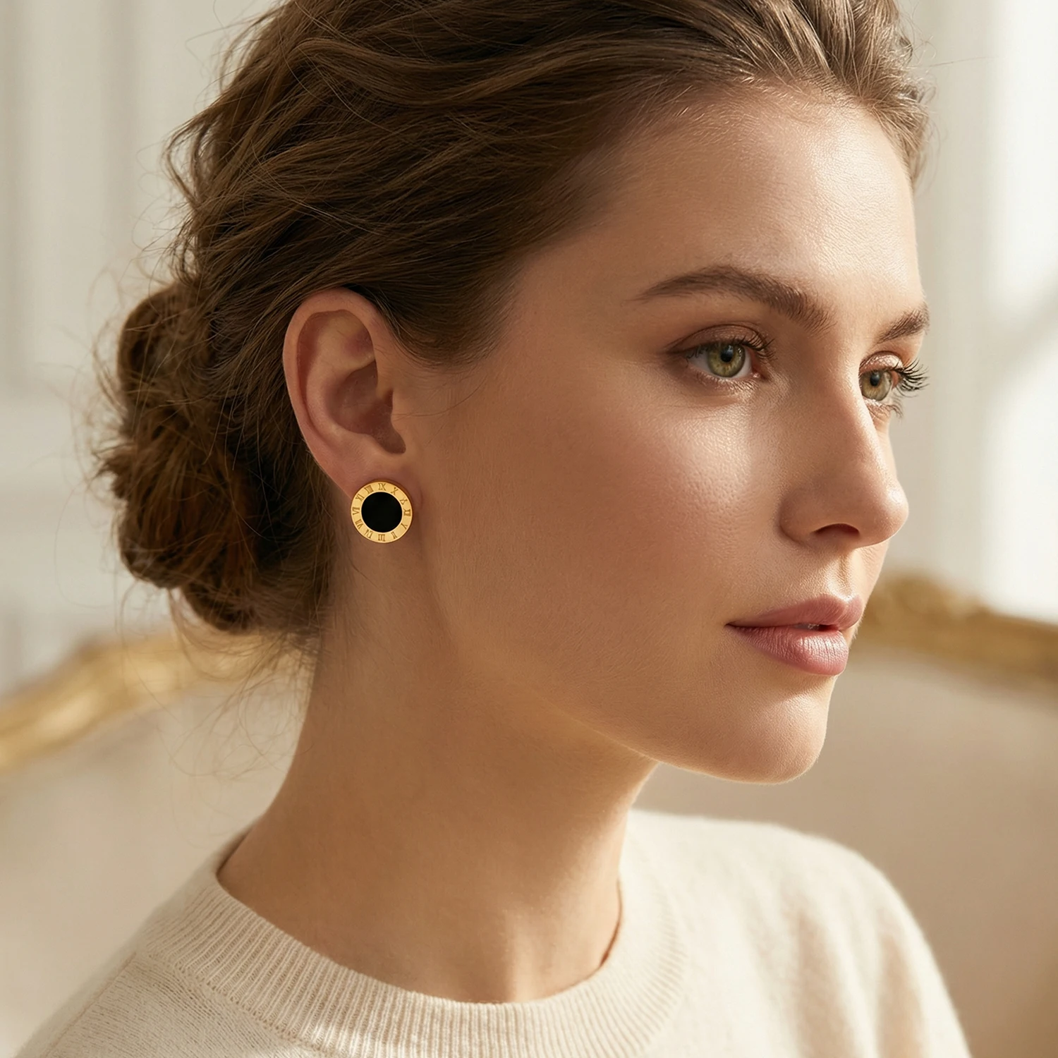 12mm Roman Numerals Earrings f - Earrings 评论和价格