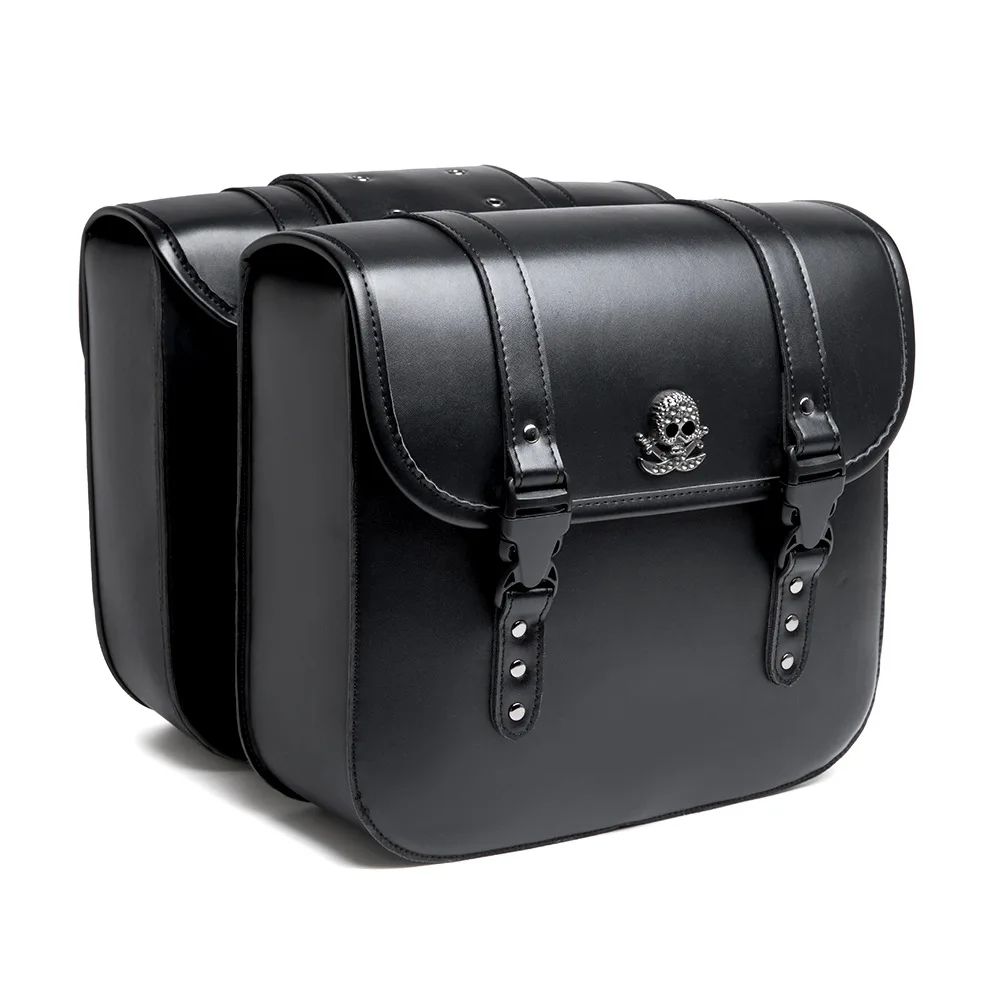 Retro Metal Badge Single-Sided Motorcycle Saddlebag for Cruisers,   Tool Storage Pouch