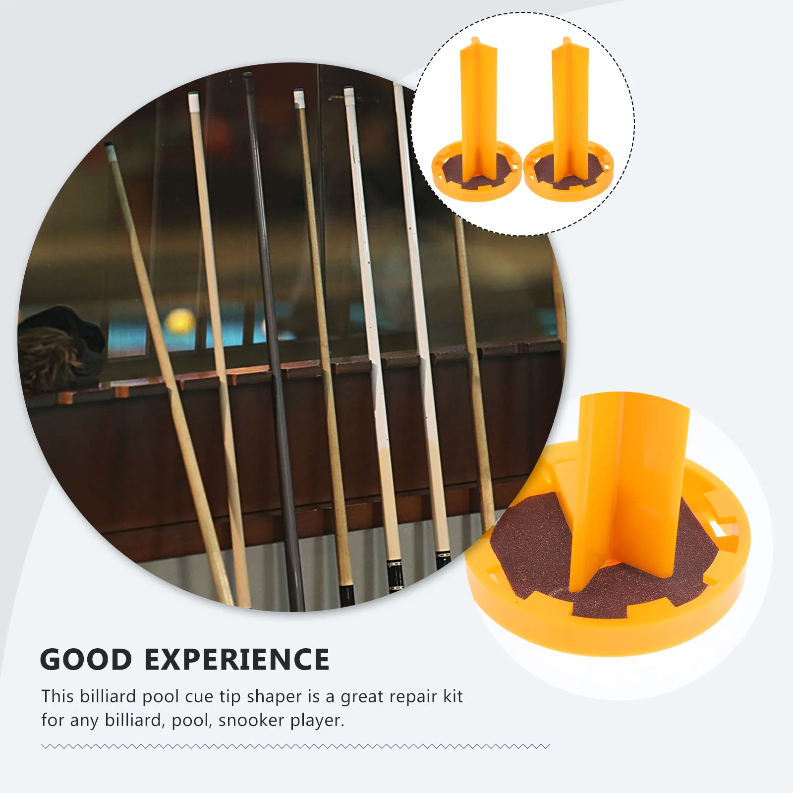 

2 Pcs Pool Cue Repairer Kit Billar Tip Tool Former Billiard Replacement Tools Plastic Burnisher Shaper