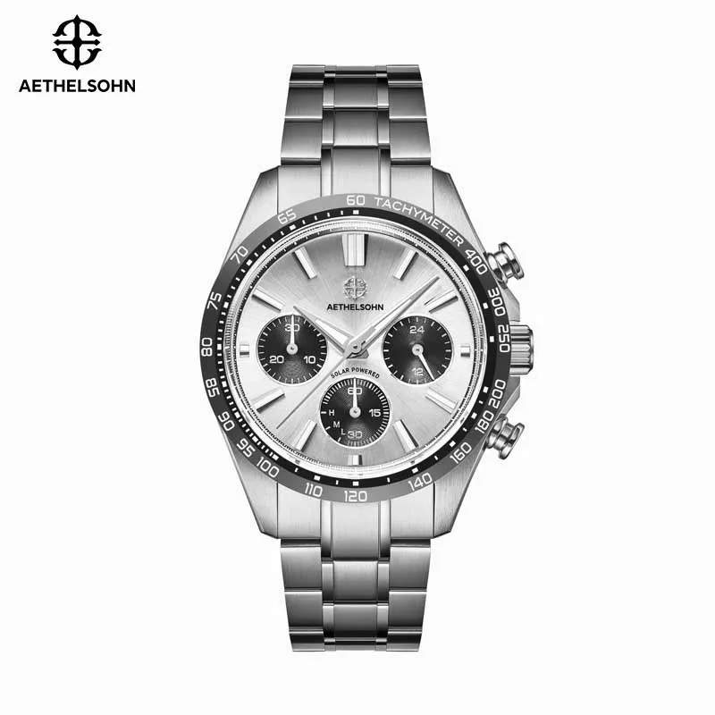 AETHELSOHN Men Watches VR42 Solar Chronograph Fashion Watch Original Design Business Wristwatch 40mm Luminous 200M Waterproof