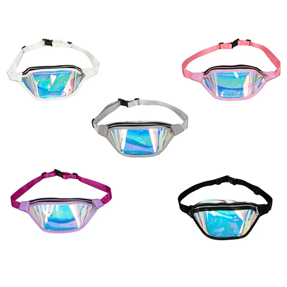 

Блестящая поясная сумка для женщин, модная светоотражающая сумка-бананка, легкая регулируемая спортивная дорожная сумка для бега, походов, пляжа