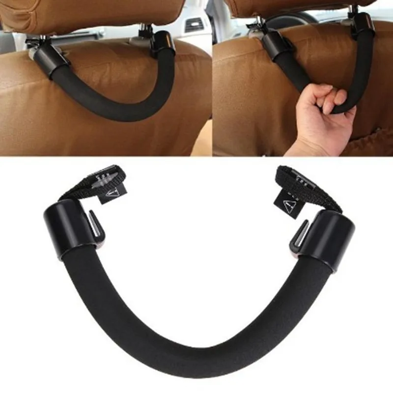 1Pcs Car Seat Back Soft Armrest Headrest Storage Hanger Holder Handle Rear Chair Safety Handrail Supplies For Children Adults