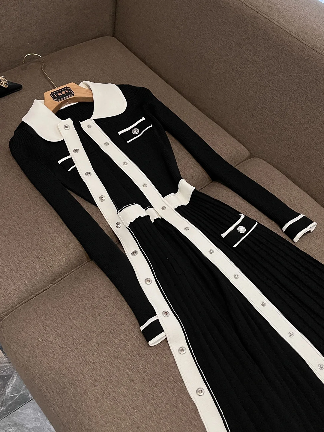 Ele محبوك طويل Sve مطوي سليم صالح الدكتور Faionable الخريف الشتاء جديد Sle جولة Ne زر واحد Ci تخفيف...