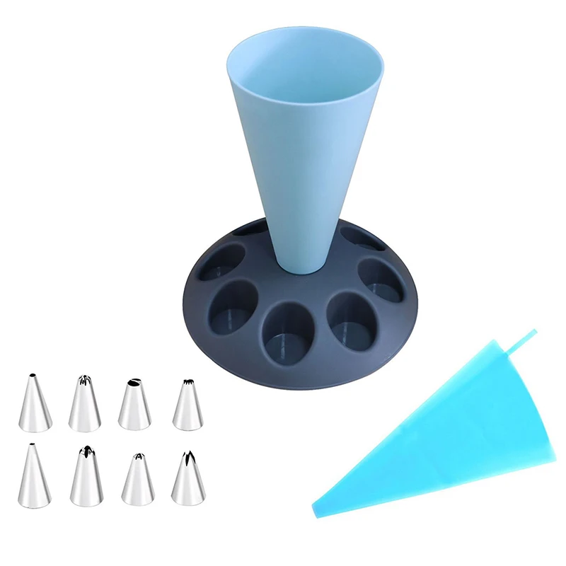 Borse per Piping Rack porta sacchetti per pasticceria per un facile riempimento sacchetti per tubi per glassa supporto per ugelli punte per decorare supporto per accessori da forno
