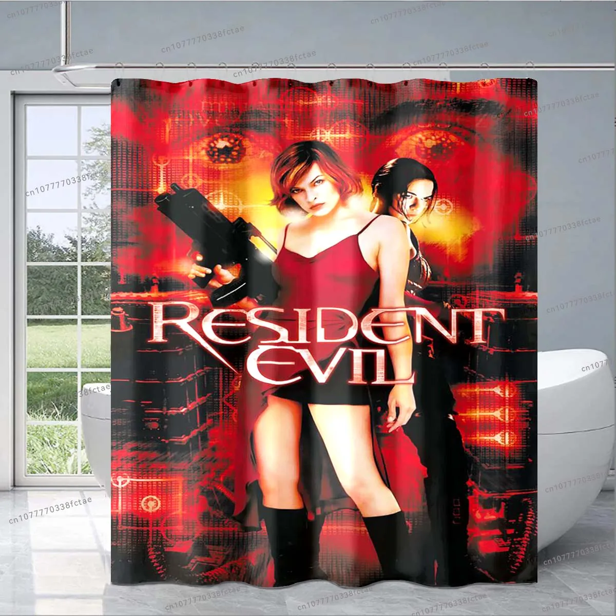 3D R-Resident Evil Cartoon Game Shower Curtain Gamer Shower Curtain Adult Bathroom Decoration Shower Curtain Kids Birthday Gift