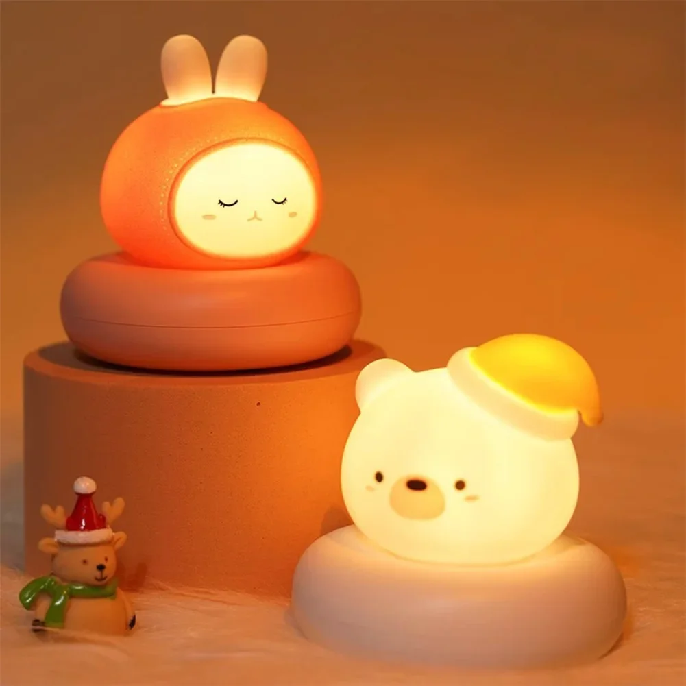 Cute Animal Night Light for Kids 3 Level Dimmable Nursery Sleeping Lamp Touch Control Nightlight for Breastfeeding Toddler Decor