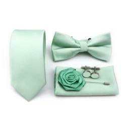 Ensemble de boutons de manchette en polyester vert sauge pour marié, nœud papillon de la présidence, broche de bouton de manchette, imbibé, accessoire de chemise de mariage, Craings.com, offre spéciale