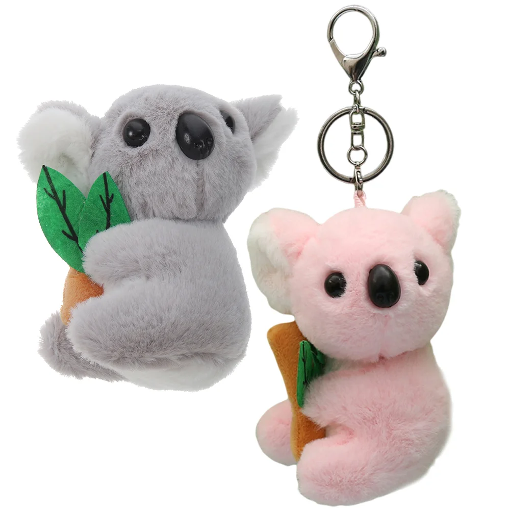 2 Pcs Plush Koala Keychain Bag Pendant Party Gift 2pcs Cartoon Ring Backpack Keychains Child