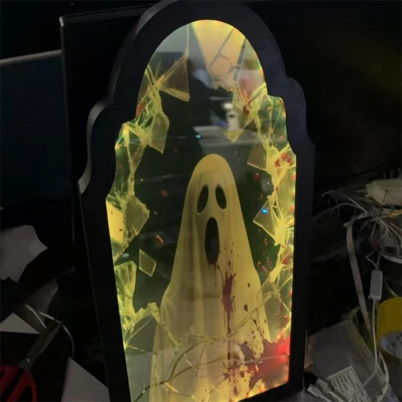 

Halloween Ghost Mirror Halloween Bluetooth American Ornament Color Easter Gift Craft Pendant Party Travel Home Decoration 25 New