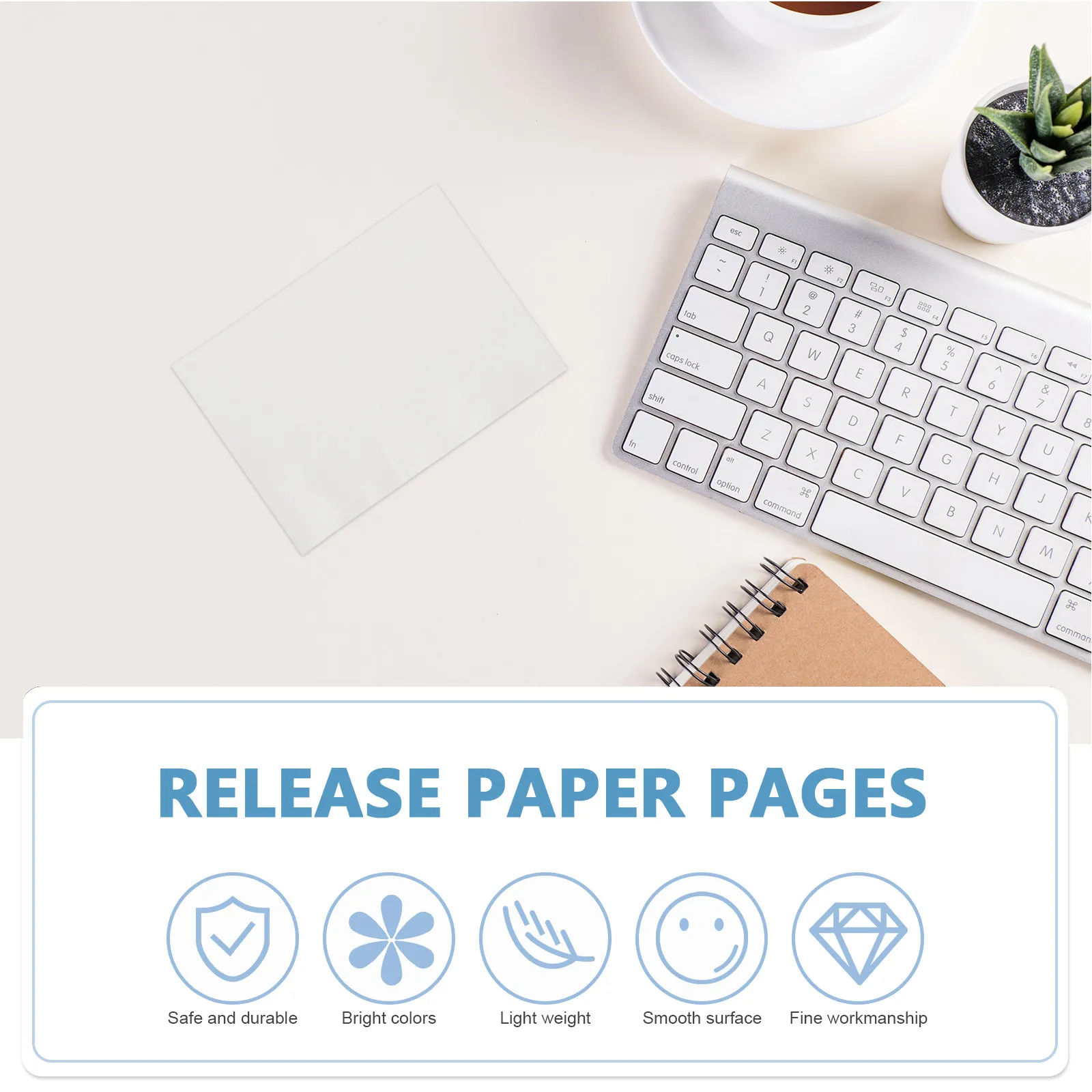 200Pcs Double Sided Release Paper Pages White A5 Reusable Sticker Album Peel Stick Storage Book Refillable Planner Sticker