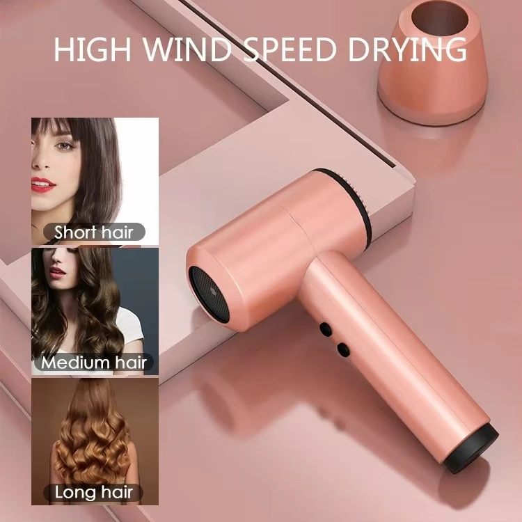 Professional Cordless Hair Dryer 300W USB Battery Operated with Concentrator Good Quality for Hotel and Outdoor Use