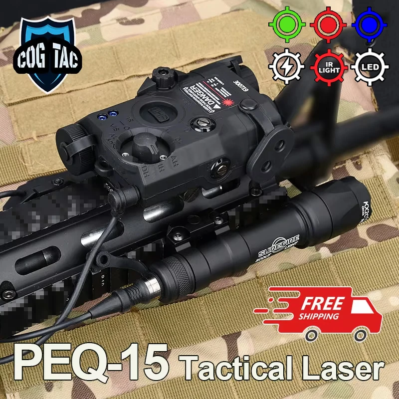 

Tactical PEQ 15 PEQ-15 LA5C Red Dot Green Laser Pointer Indicator IR Fill Light SureFir M300 M600 Airsoft Flashlight Axon Switch