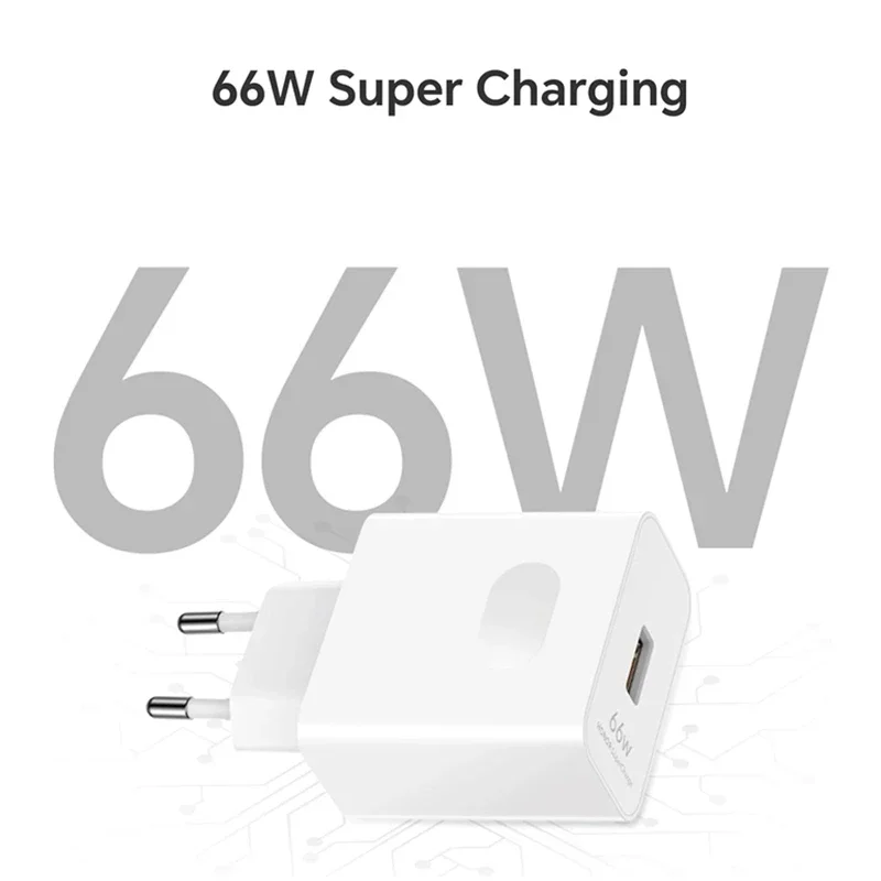 6A 66W Super Fast EU Wall Charger For Huawei Mate 40 50 60 P50 Nova 8 9 10 Honor 90 100 X7 X8 X9 Magic Type C Charging USB Cable