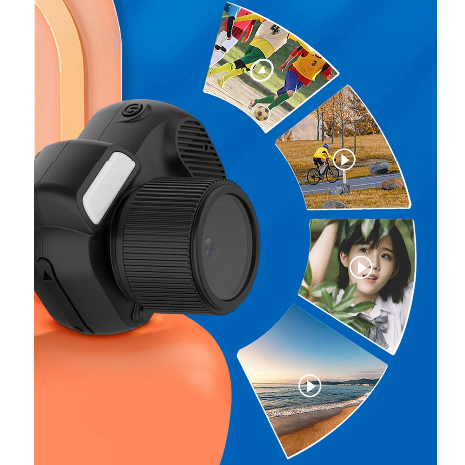 ZK30 Mini Digital Camera 1080P 2 MP 100 Minutes Battery Life Small Video Camera With Color Screen Wrist Strap for Teens Students