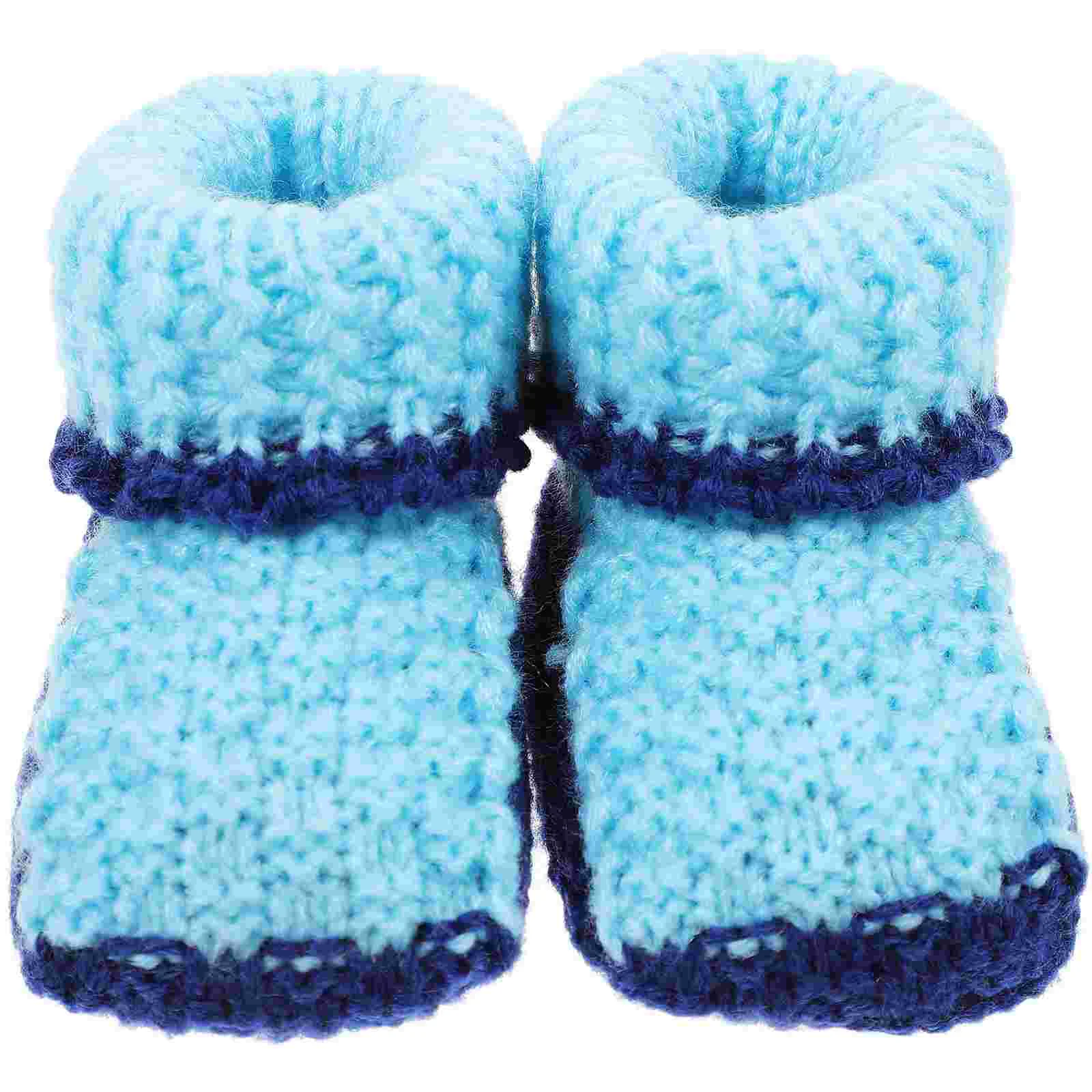 Baby Knitting Booties Handmade Knitted Shoes Toy Warm Yarn Newborn Lovely Christmas Woolen