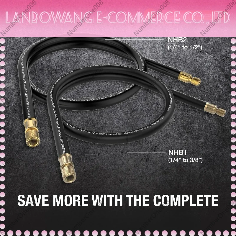 1 2 Inch HVAC Large Flow Refrigerant Hose 20 Micron Vacuum with Valve Core Remover Tool for AC Repair