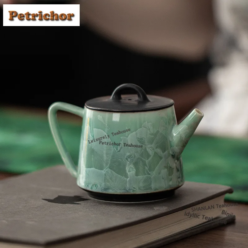 

125ML Kiln Fambe Crystal Ice Flower Teapot Creative Tea Infuser Pot Tea Maker Kettle With Ball Hole Tieguanyin Drinkware Craft