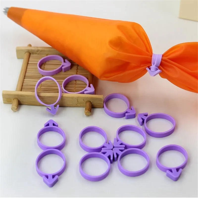 

Silicone Pastry Bag+12 Icing Bag Ties Ring,Cake Decorating Tools For Cupcake Fondant Cookie Baking Tool Circle Tie