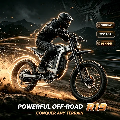 COSWHEEL R19 Electric Dirt Bike 9000W High Power E Bike Electric Motorcycle Fatbike 72V 40Ah Bicycles 96km/h Scooters For Adults