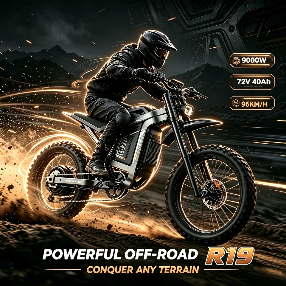 COSWHEEL R19 Electric Dirt Bike 9000W High Power E Bike Electric Motorcycle Fatbike 72V 40Ah Bicycles 96km/h Scooters For Adults image 2