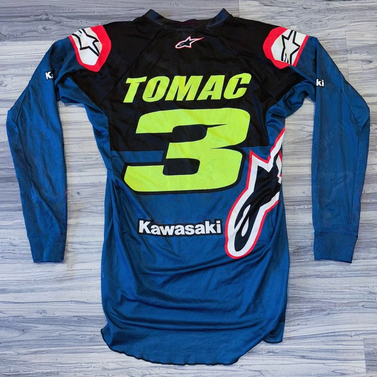 

Kawasaki Men's Quick Drying Long Sleeve Motocross Jersey #3 Eli Tomac Breathable Motorcycle T-shirt Casual Sports Clothing