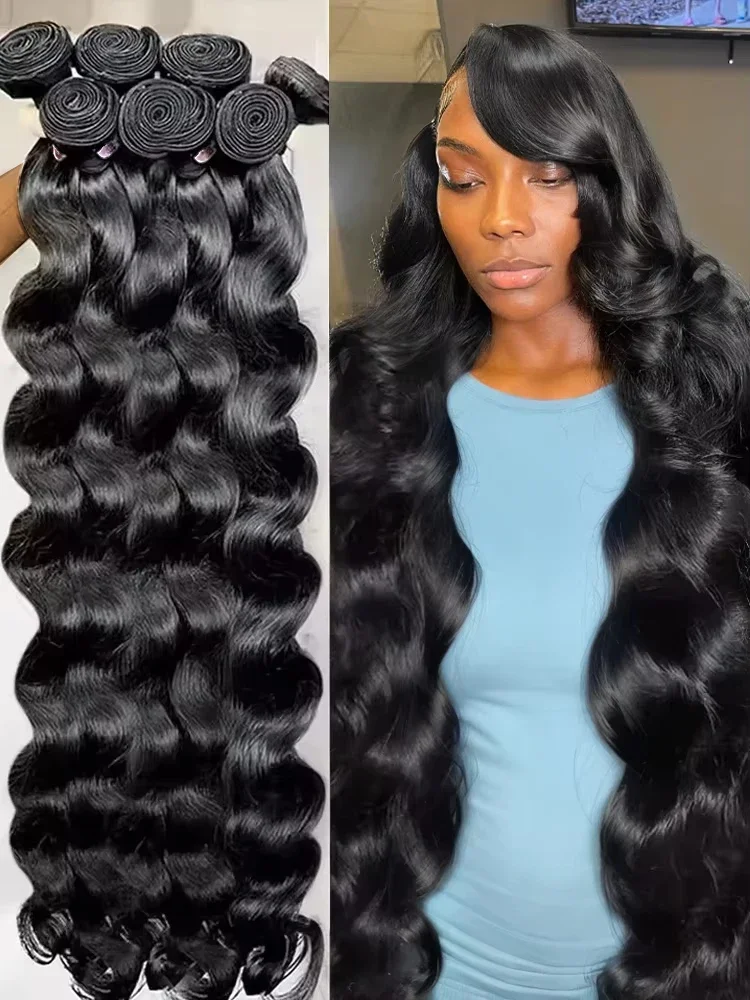 16A 18A Brazilian Body Wave Bundle 100% Unprocessed Virgin Hair  32 Inch 3 4 Bundles Human Hair Weave Bundle Deals Natural Black