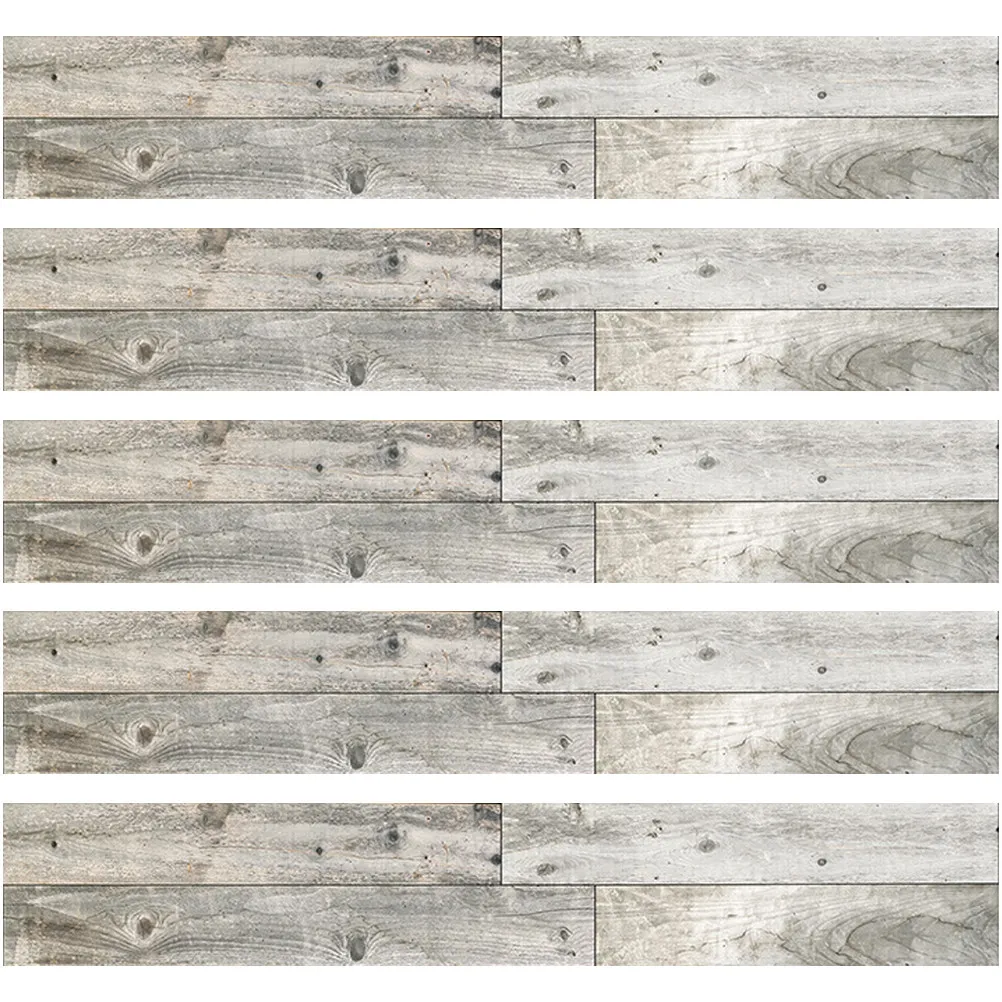 5Pcs Detachable Floor Planks Peel and Stick Wood Grain Design PVC Floor Tiles Easy to Cut No Sticky Residue Living Room Bedroom