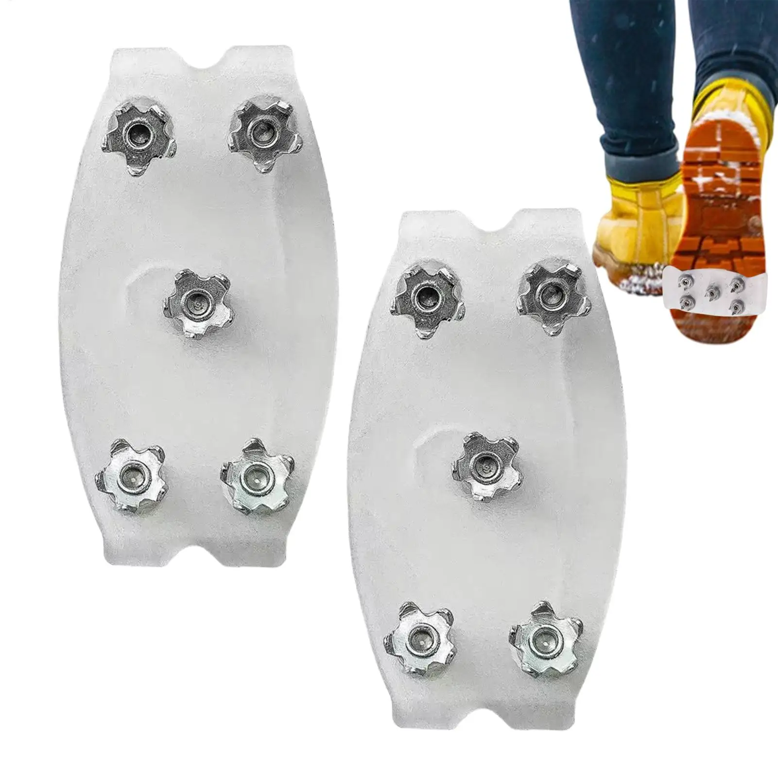 Eisstollen für Stiefel, transparente, rutschfeste Schuhe, Krallen, Schuh-Eisgriffe für Männer und Frauen, Anfänger, Wandern, Klettern, Bergsteigen