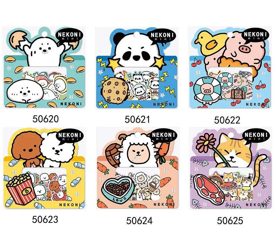 32 Pcs Grain Bag Cat Pig Pig Sheep Panda Teddy Seal Handbook Material Decorative Sticker Bag Children's Stickers