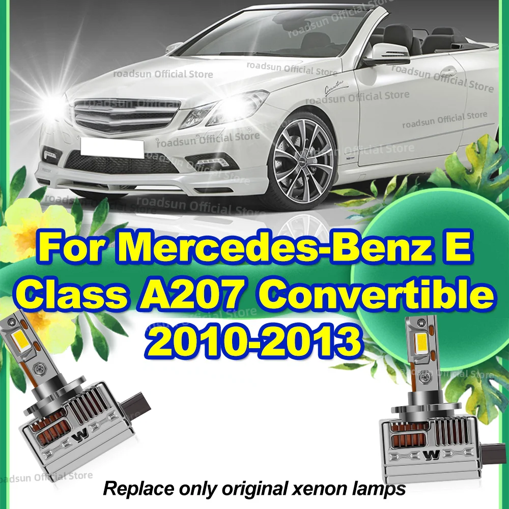 

2PCS LED Headlight 50000LM Bulb 1:1 Xenon Light Turbo Lamp Canbus For Mercedes Benz E Class A207 Convertible 2010 2011 2012 2013