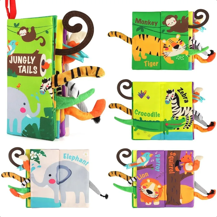 beiens Babybücher, Spielzeug, Touch and Feel, Crinkle-Stoffbuch für Kleinkinder, 0361218, Monate, frühe Entwicklung, interaktiver Kinderwagen