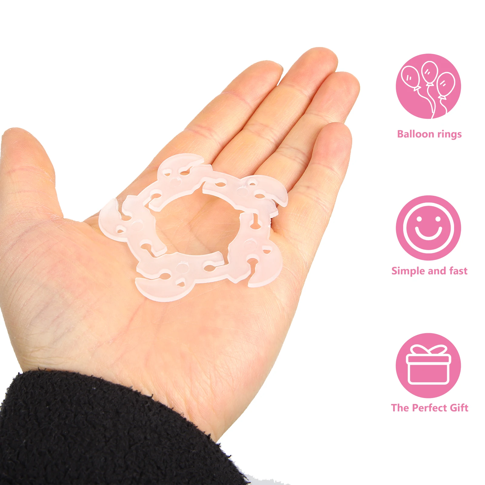 

100 Pcs Balloon Clip Connector Accessories Balloons Arch Stand Holder White Clips